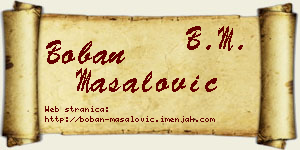 Boban Masalović vizit kartica